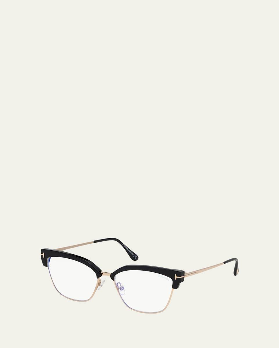 Cat-Eye Acetate & Metal Optical Frames